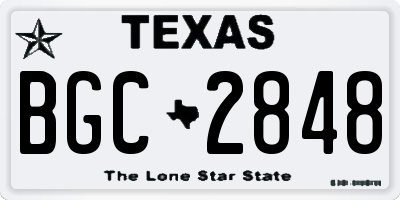 TX license plate BGC2848