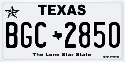 TX license plate BGC2850