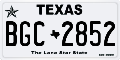TX license plate BGC2852