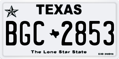 TX license plate BGC2853