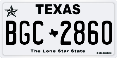 TX license plate BGC2860