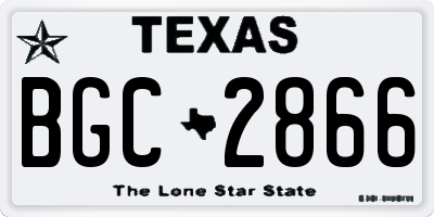 TX license plate BGC2866