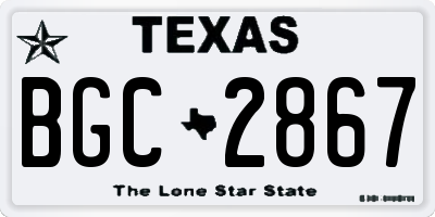 TX license plate BGC2867