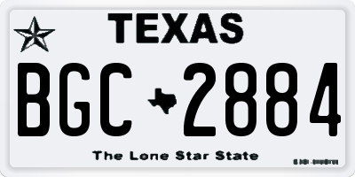 TX license plate BGC2884