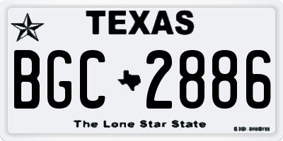TX license plate BGC2886