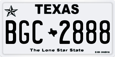 TX license plate BGC2888
