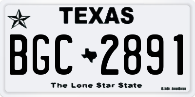 TX license plate BGC2891