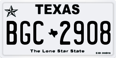 TX license plate BGC2908