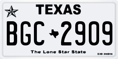 TX license plate BGC2909