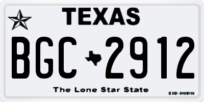 TX license plate BGC2912