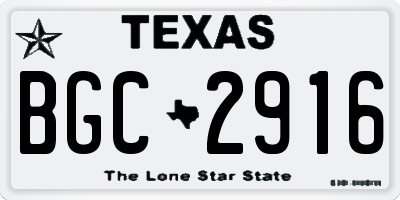 TX license plate BGC2916
