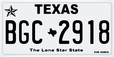 TX license plate BGC2918