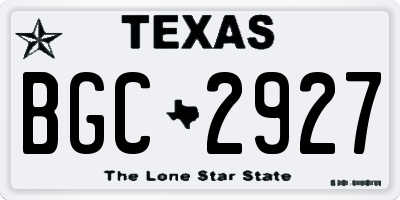 TX license plate BGC2927