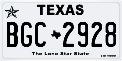 TX license plate BGC2928