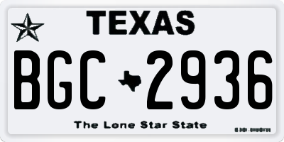 TX license plate BGC2936