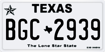 TX license plate BGC2939