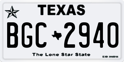 TX license plate BGC2940