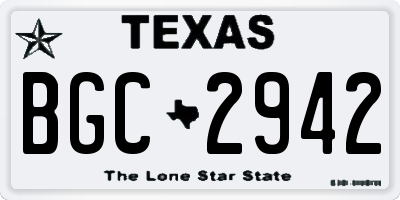 TX license plate BGC2942