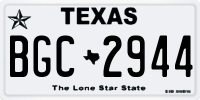TX license plate BGC2944
