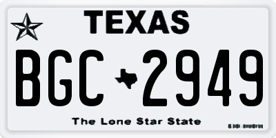TX license plate BGC2949