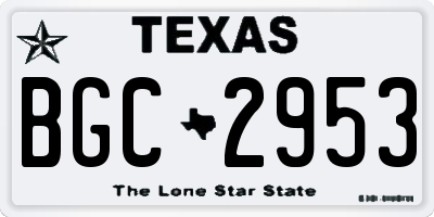 TX license plate BGC2953