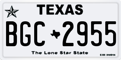 TX license plate BGC2955