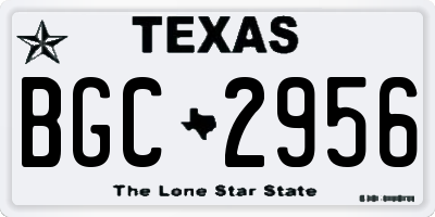 TX license plate BGC2956