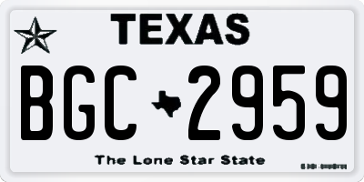 TX license plate BGC2959