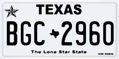 TX license plate BGC2960