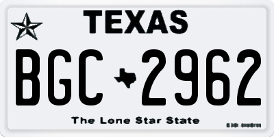 TX license plate BGC2962