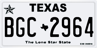 TX license plate BGC2964