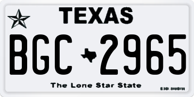 TX license plate BGC2965