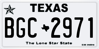 TX license plate BGC2971
