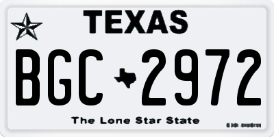 TX license plate BGC2972