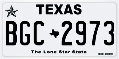 TX license plate BGC2973