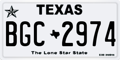 TX license plate BGC2974
