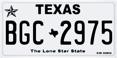 TX license plate BGC2975