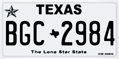 TX license plate BGC2984