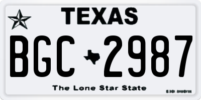 TX license plate BGC2987