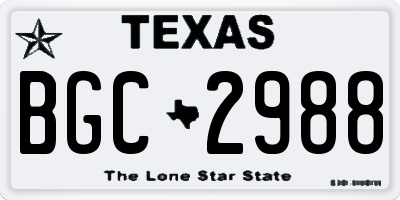 TX license plate BGC2988