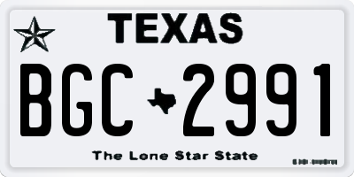 TX license plate BGC2991