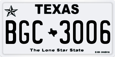TX license plate BGC3006