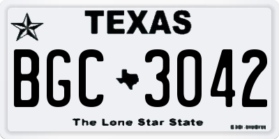 TX license plate BGC3042