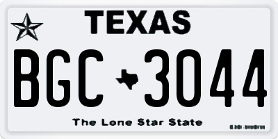 TX license plate BGC3044