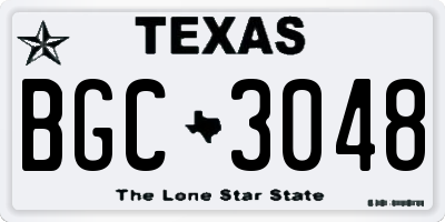TX license plate BGC3048