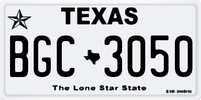 TX license plate BGC3050