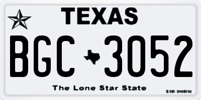 TX license plate BGC3052
