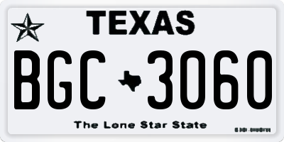 TX license plate BGC3060