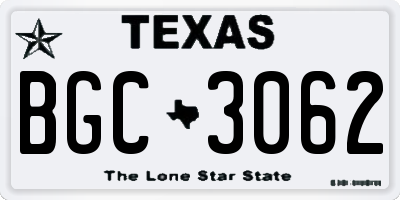TX license plate BGC3062