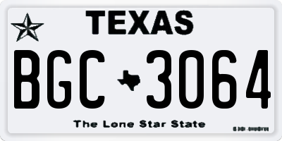 TX license plate BGC3064